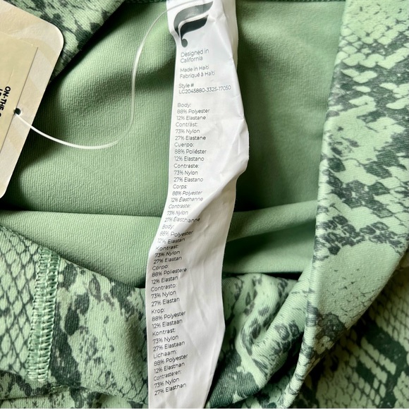Fabletics Green Snake Print Leggings - Picture 5 of 7